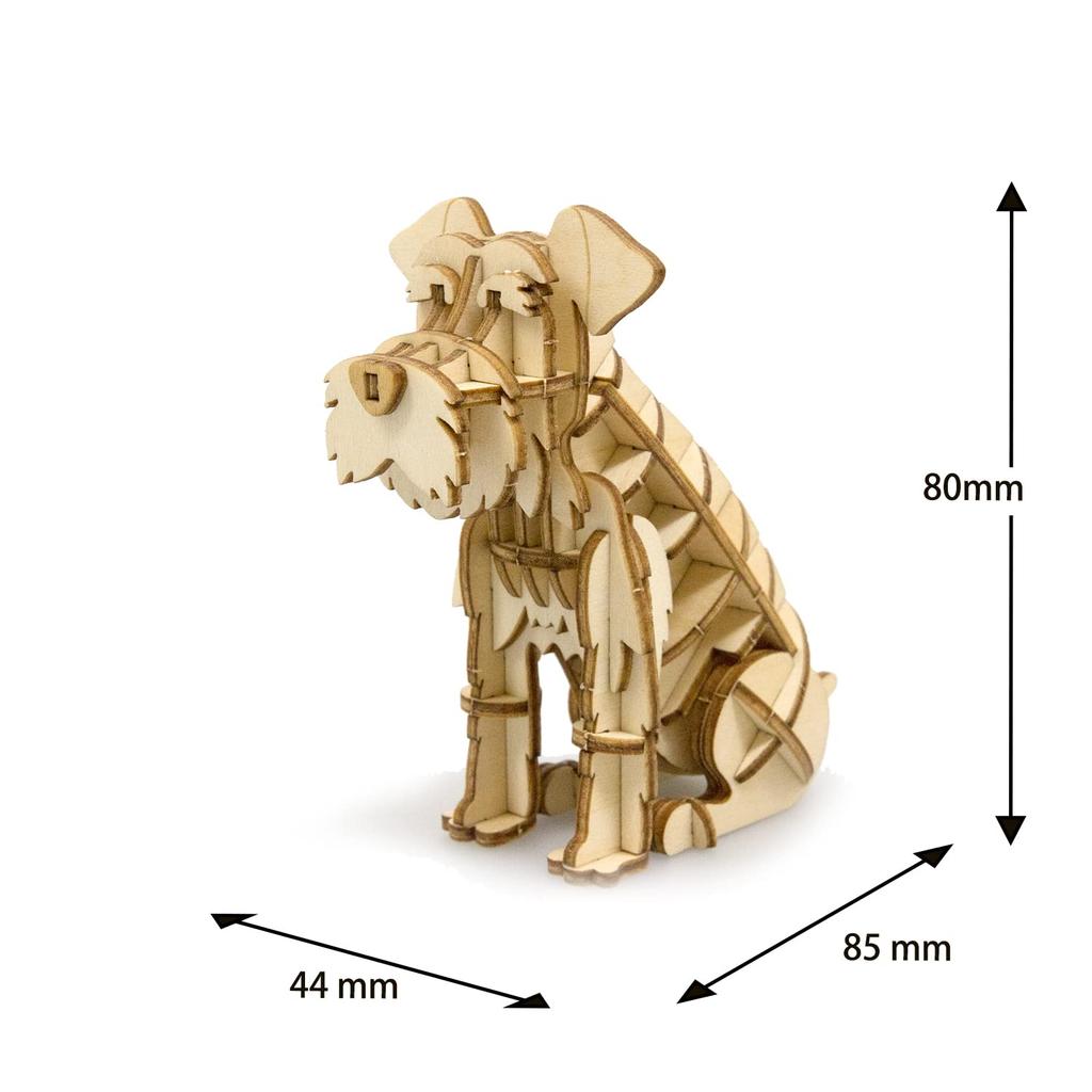 Miniature Schnauzer 3D Wooden Puzzle DIY Craft Kit for Kids and Adults Educational Toy for Boys and Girls 3D Artwork and a Great Gift for Adults