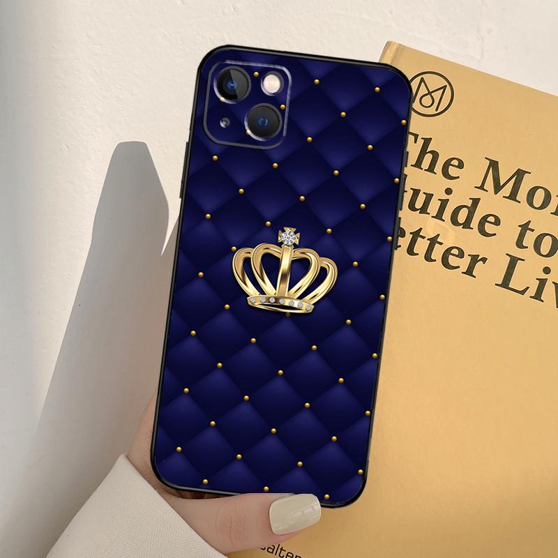 Quilted Texture Sofa Pattern Crown Phone Case For iPhone 17 16 14 13 12 11 15 Pro Max mini XR 16e 15 16 Plus 17 Air Full Cover