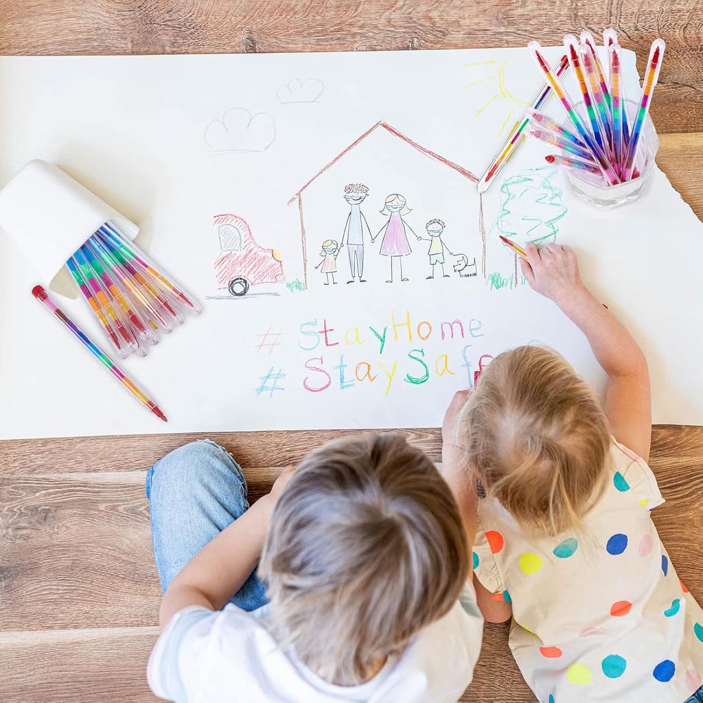 Teling 140 Pieces Stackable Crayons Pencils Party Favors for Kids Preschool 11 Interchangeable Colors Mini Rainbow Crayons Pens Bulk Colorful Stacker