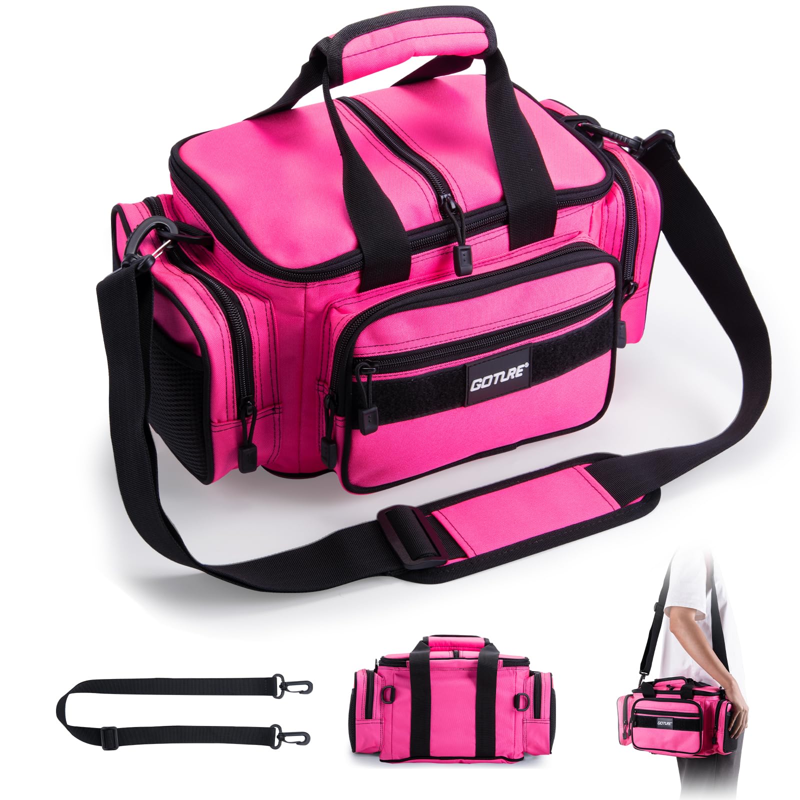 

Goture Fishing Fishing Bag with Rod Waterproof Tackle Shoulder Fishing Backpack with Large Perfect for Fishing Gear and Outdoor Men and Perfect for розовый