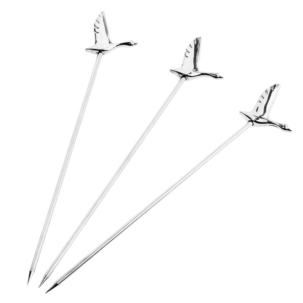 3 шт. Нержавеющая сталь Коктейль Возьми Фруктовый Мартини для Вечеринки серебряный