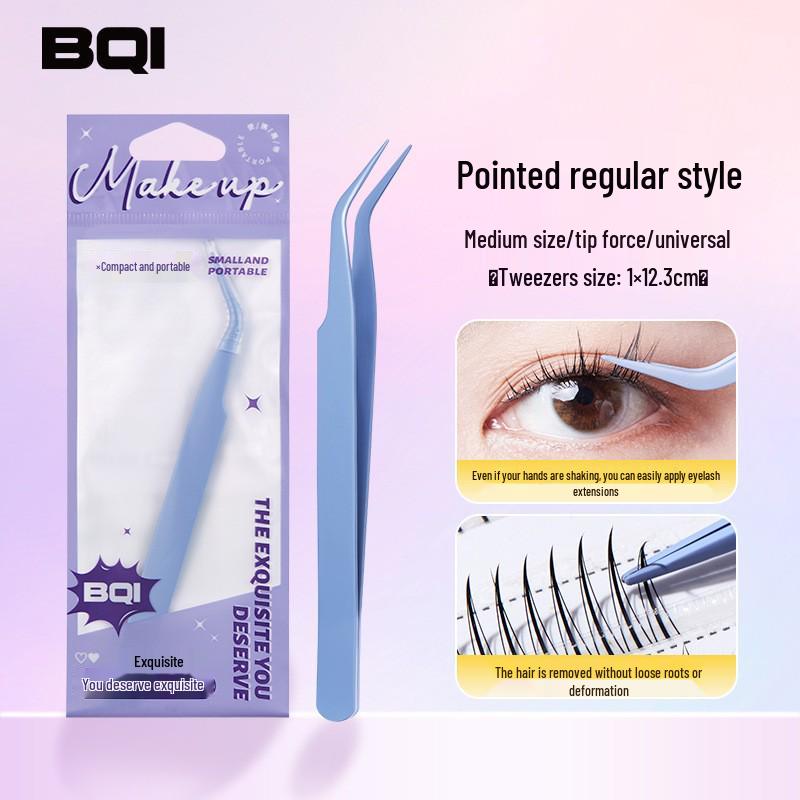 BQI Gold Precision Eyelash Tweezers Set for Beginner Technicians
