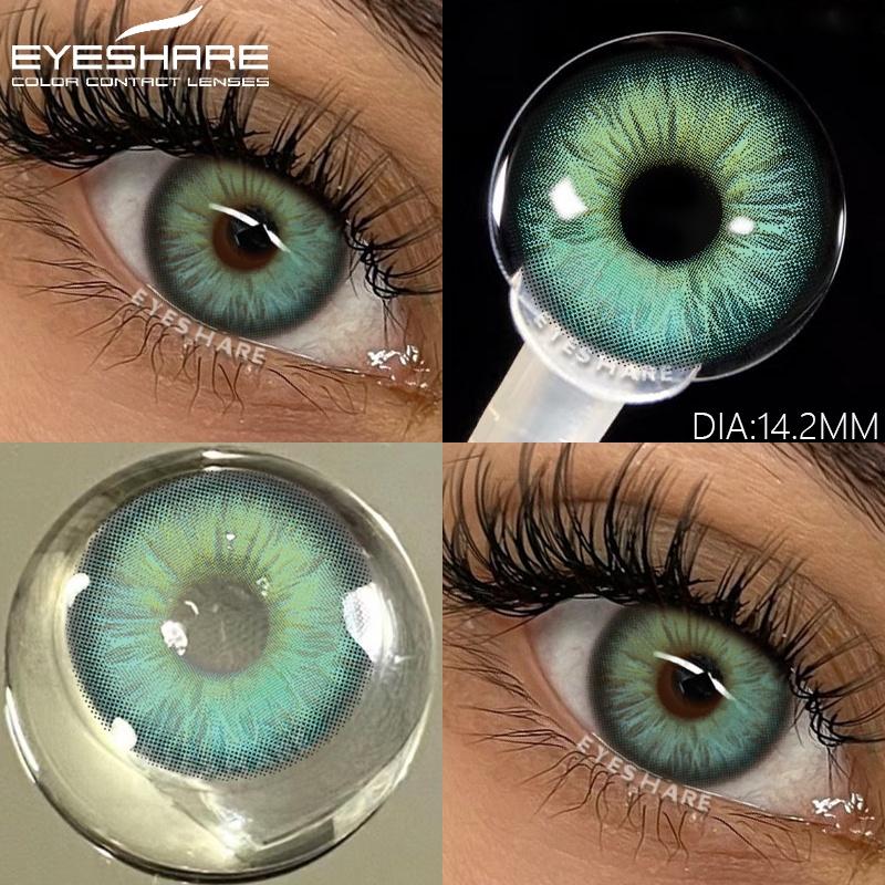 1 Pair Blue Color Contact Lenses Colored Lenses for Eye Beauty Makeup Gray Pupils Lens Yearly Cosmetic Green Contacts