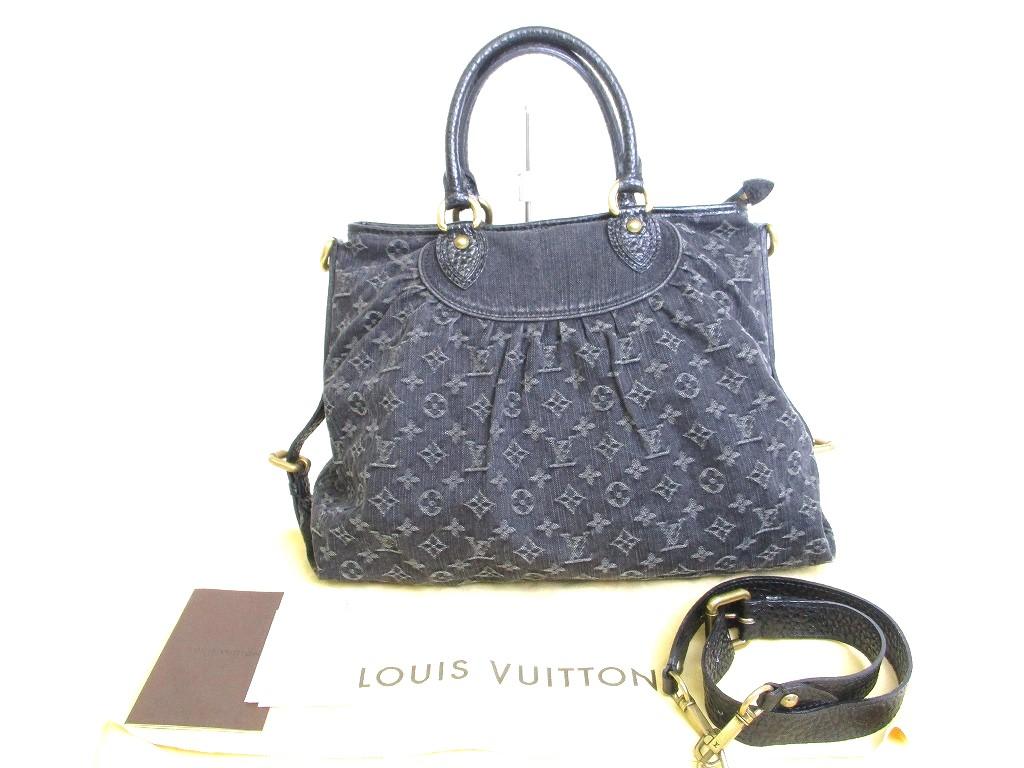 

Автентична чорна джинсова сумка з монограмою LOUIS VUITTON з ремінцем Neo Cabby GM №9734 відремонтована