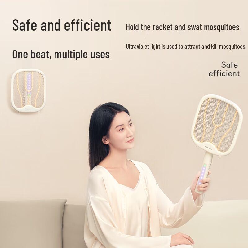 Rechargeable 2-in-1 Electric Mosquito Swatter with UV Trap