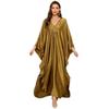 Polyester Gold Fake Loose Large Size Long Dress Beach Jacket Dress Long Dress