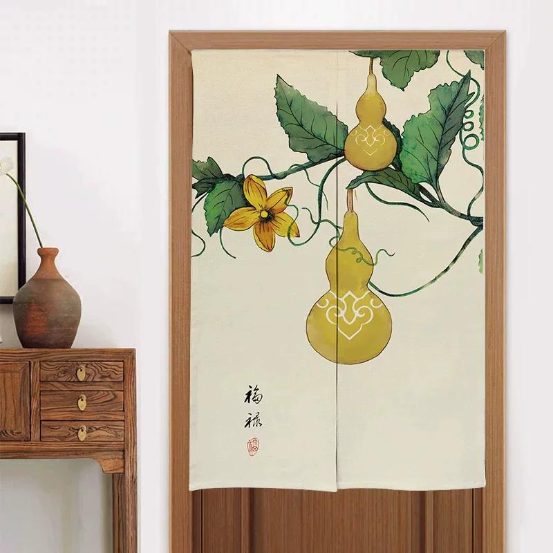 Chinese Half Door Curtain for Kitchen Bathroom Bedroom Partition Windproof Decorative Hanging Screen