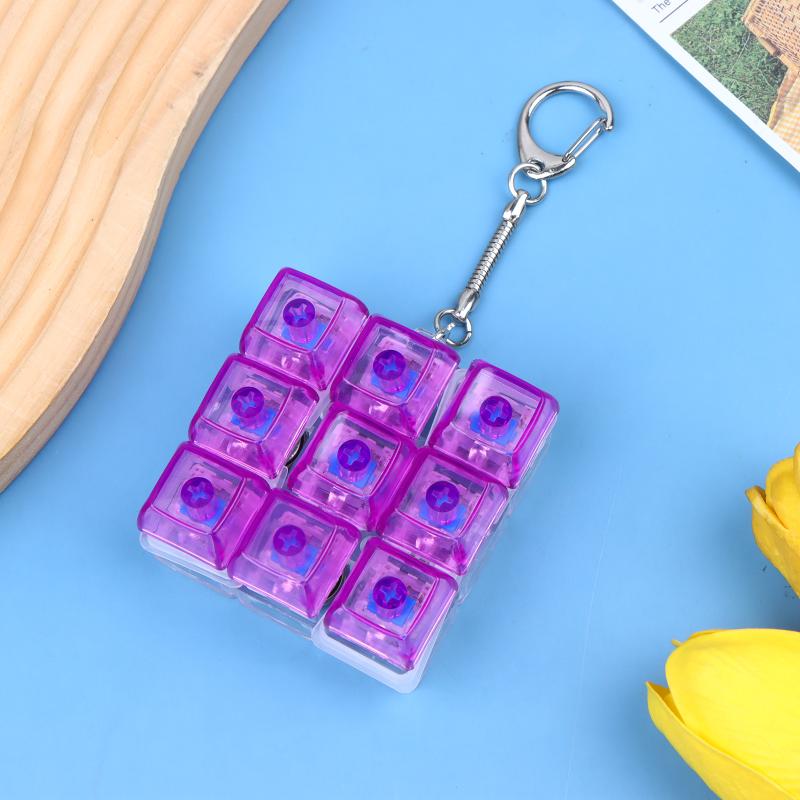 Fully Transparent Cap Silent Axis Decompression Button Decompression Tester Keyboard Silent Keychain