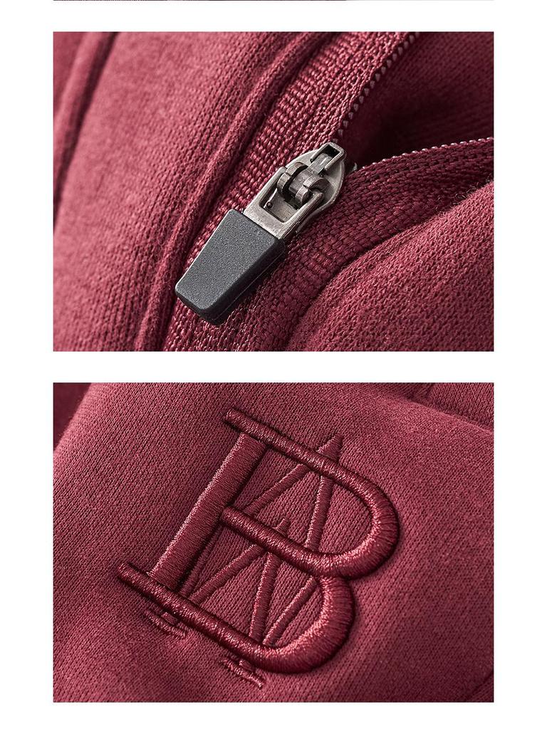 Women's 2025 Purple Fleece-Lined Cotton Zipper Harem Ankle-Tie Pants with Letter Embroidery