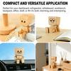 Handmade Shaking Wooden Figurine with 12 Magnetic Interchangeable Faces & Spring Legs - Stress Relief Home Decor Accent for Office Desk, Car Dashboard