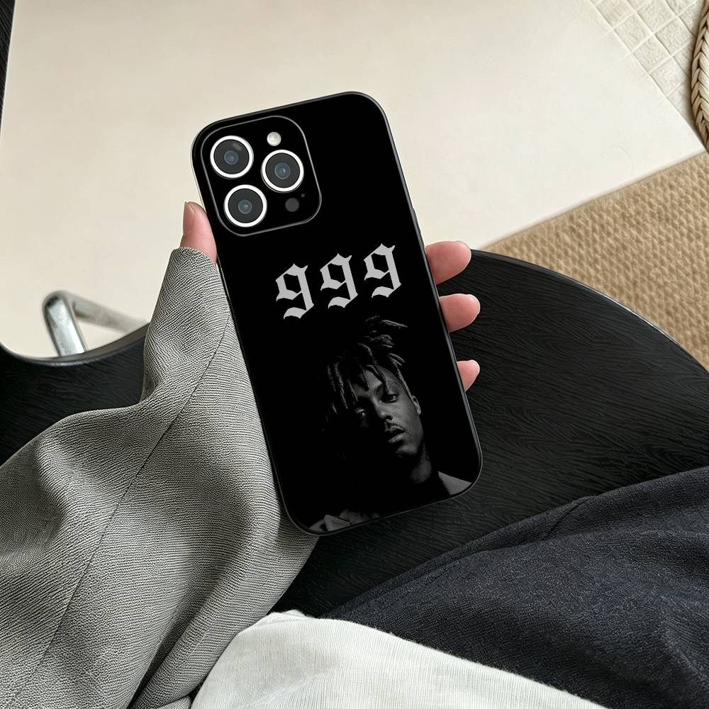 Coque de téléphone pour iPhone 17, 16, 15, 14, 13, 12, 11 Plus, Pro Max, Autres Housse Souple Noire Rapper 999 J-Juice W-WRLD