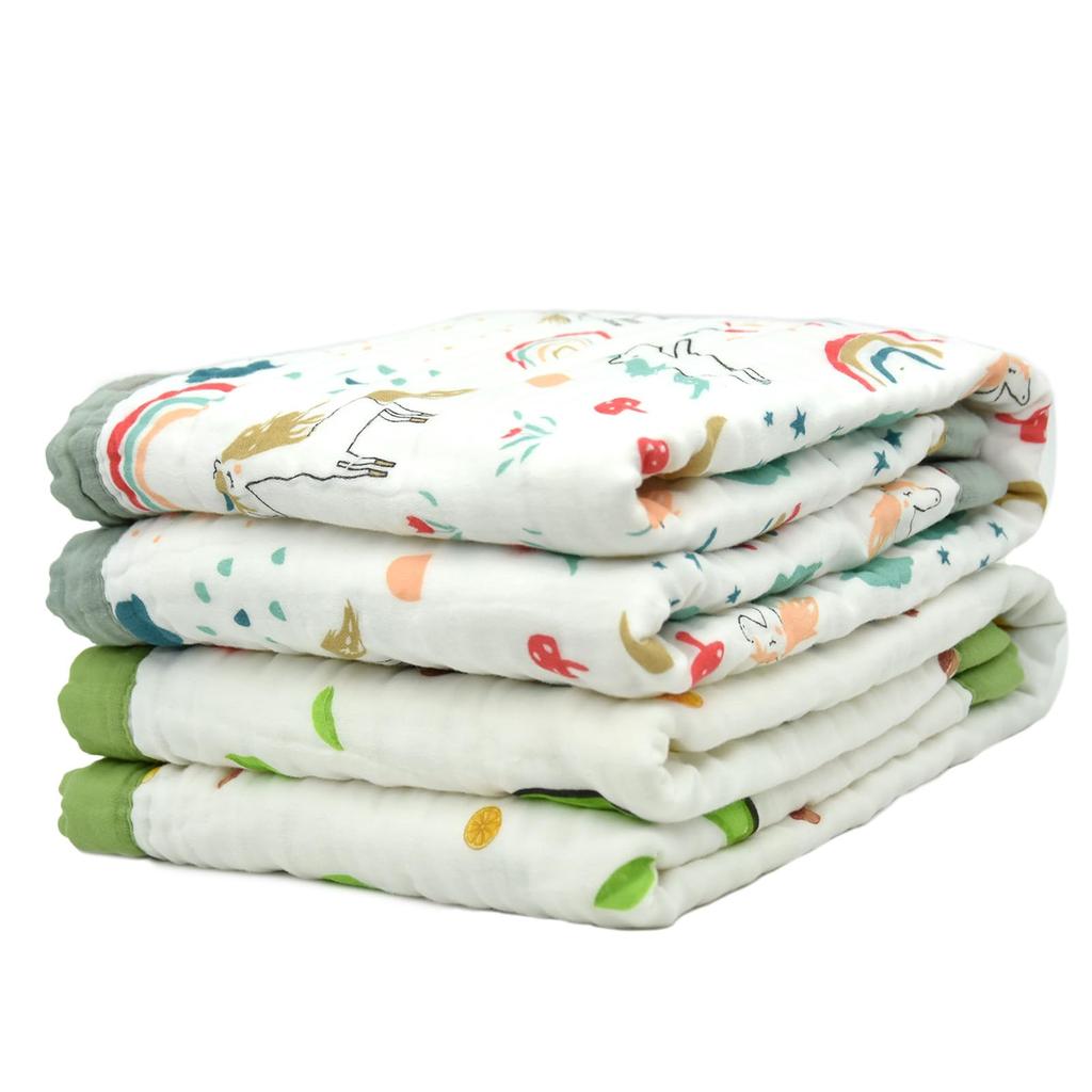 Set of 2 Baby Gauze Gauze Perfect for or As a Nap Soft and Perfect for Baby Shower Apricot and Blankets, 6-Layer (110x110cm), 100% Cotton, Bath,