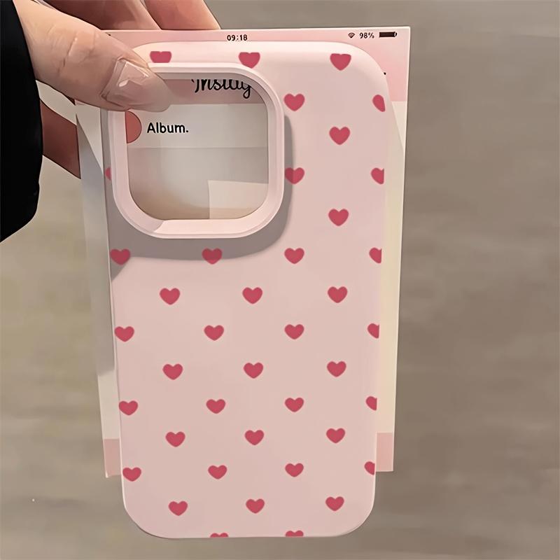 Red Heart-shaped Phone Case Suitable for iPhone 17 16 15 14 13 12 11 Pro/Max/Plus Anti Drop and Shockproof Back Cover