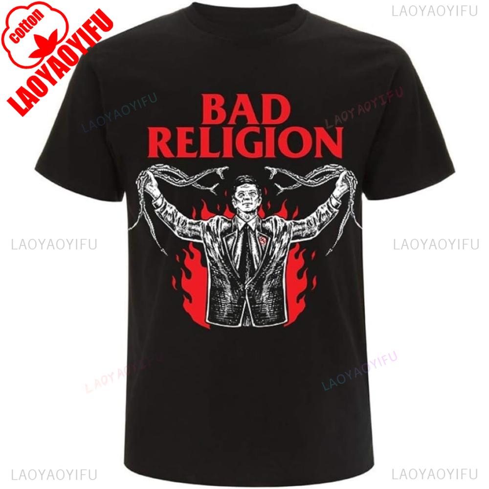 

Bad Religion Snake Preacher Летняя дышащая футболка с круглым вырезом и коротким рукавом, подходящая для повседневной носки S