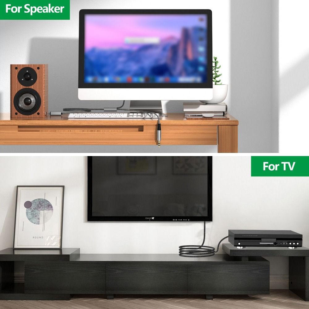 Y Splitter Cable Audio Aux Adapter 3.5mm To RCA Audio Conversion Cable  Car Audio