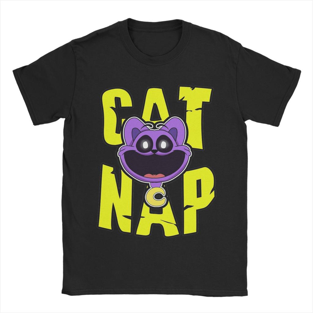 Funny Catnap and Dogday Smiling Critters T Shirt Mens Cotton Short Sleeve Oneck Summer Tops