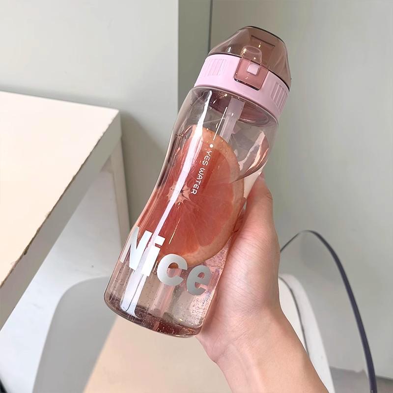 Plastic Straw Cup High Temperature Resistant Drop Proof Portable Water Bottle for School Boys Girls Outdoor Travel Sports Blue 580ml