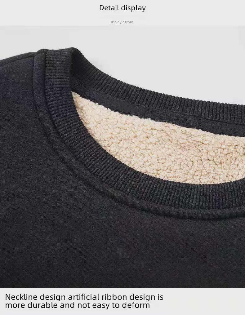 Men's Super Thick Plush Hooded Sweatshirt - Winter 2022 Lambskin Jacket 