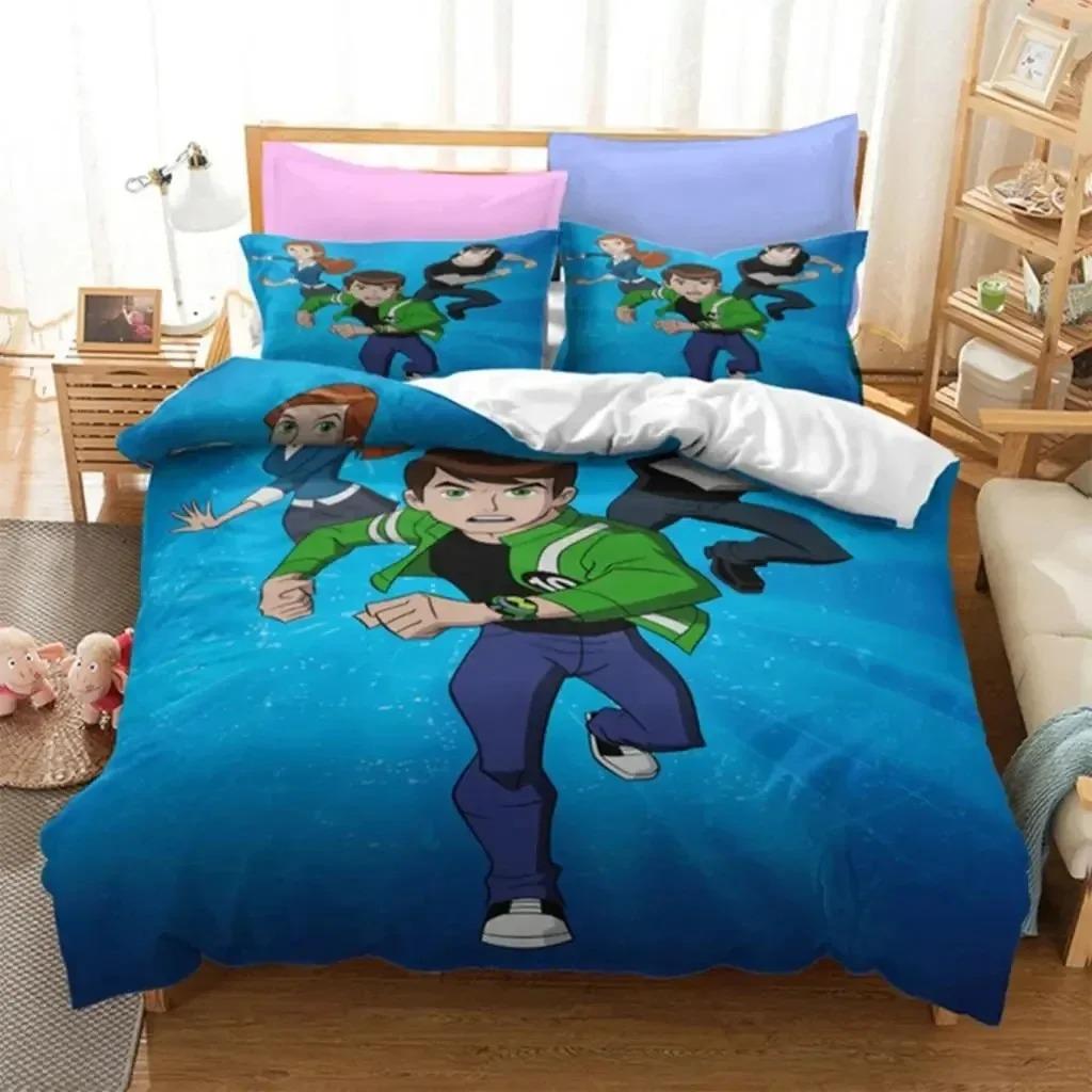 3D Print Ben Alien Force 10 Teenage Hacker Bedding Set Boys Girls Twin Queen Size Duvet Cover Pillowcase Bed Kids Adult