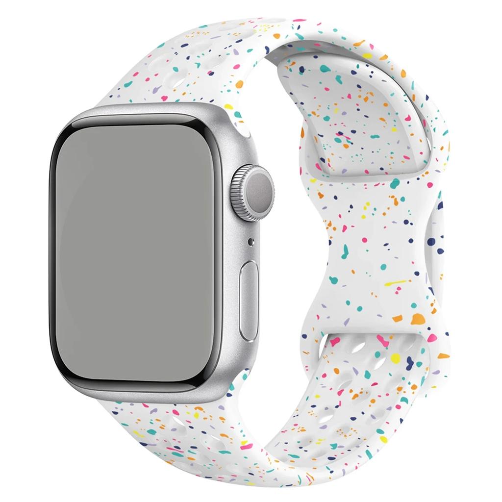 Color Particles Strap for Apple Watch Ultra 2 Band 49mm 45mm 44mm Silicone Bracelet for IWatch Series 9 8 7 6 5 41mm 42mm SE 4 3