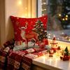 Christmas Pillowcase Grey Red Cartoon Santa Snowman Elk Sofa Cushion Cover Home Bed Car Decor Merry Christmas 45cm X 45cm