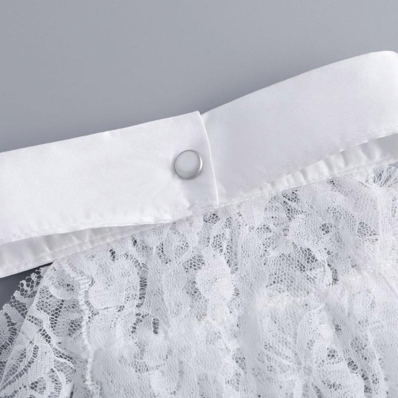 Lace Ruff Collar Wrist Cuffs for Girls Renaissance Victorian Play Medieval Cosplay Victorian Ruffled Lace Cosplay