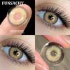 FUNSACHY 1pair Natural Blue Gray Color Contact Lenses Cosmetic Softlens 14.2mm Fashion Natural Brown Eye Contacts Yearly Use