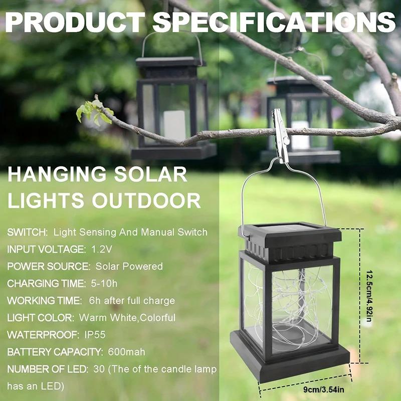 Modern Design Solar Lights Lantern Lamp with 30 LED Colours Solar String Lights Portable Waterproof Outdoor Decorative Light