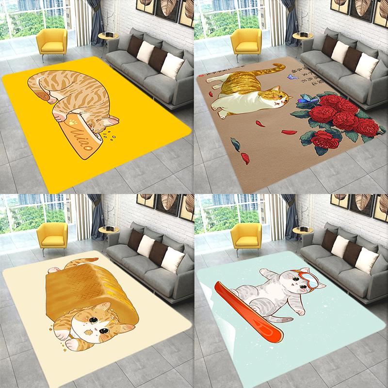 

Кавайный ковер с котом, коврик для гостиной, кухонный коврик, ковер, коврик для балкона, входной двери, напольный ковер, бытовые дверные ножки