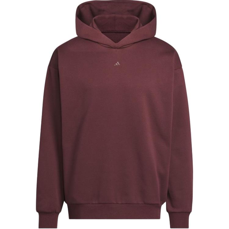 adidas Basketball Loose Fleece Hoodie Maroon Unisex JD6145 M
