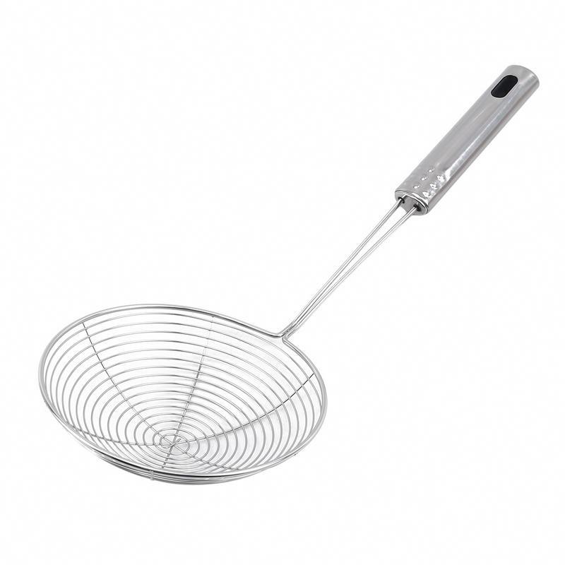 Oval Skimmer Stainless Steel Filter Mesh Oil Pot Food Filter Cookware Colander Fried Filter Kitchen Strainer Baking Cooking Tool for Home Kitchen Use
