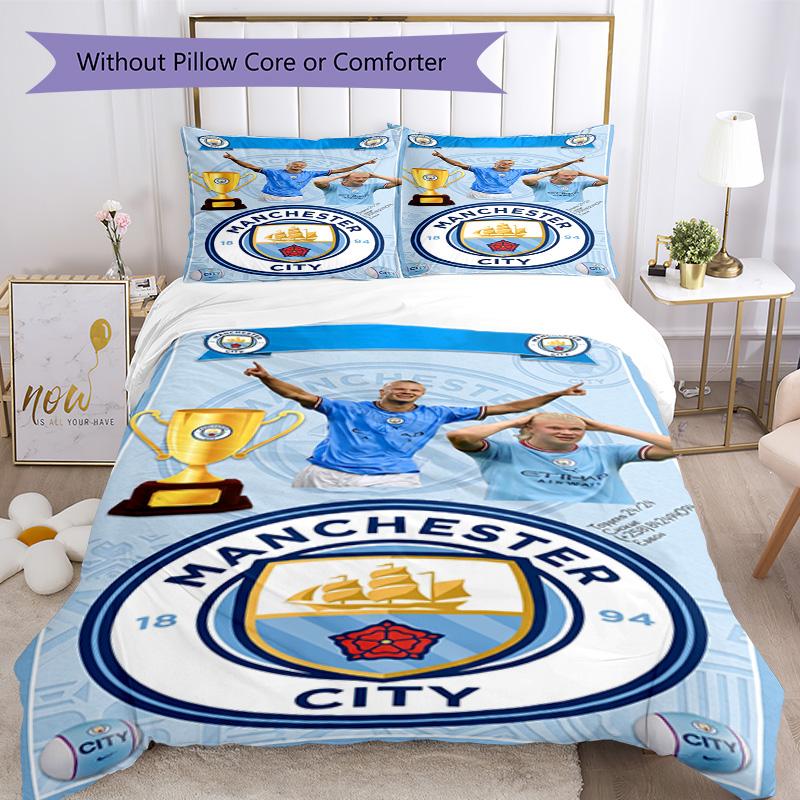 Manchester City Customize your name Bedding Set Breathable Duvet Cover with Pillowcases Home Decoration Birthday Gift