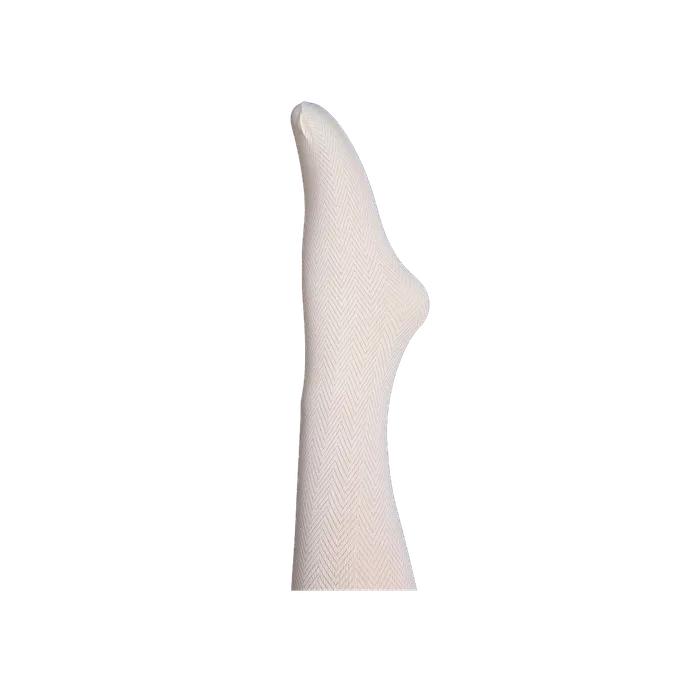 Soft Herringbone Stockings (Ivory)