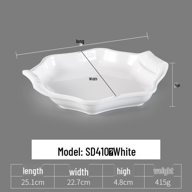 Irregular Shaped White Melamine Plates for Hotel & Restaurant - Porcelain Imitation Cold Dish Saucers