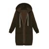 Plus Size Solid Color Casual Thicken Hooded Women Zip Up Long Sweater Coat