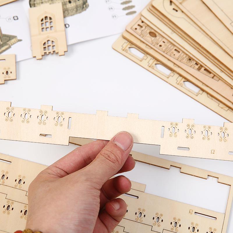 3D Light-Up Castle Puzzle: DIY Wooden Toy & Educational Ornament for Kids