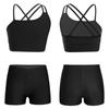 Kids Girls 2 Piece Dance Outfits Crop Top with Shorts Active Set Gymnastics Dancewear Swimwear