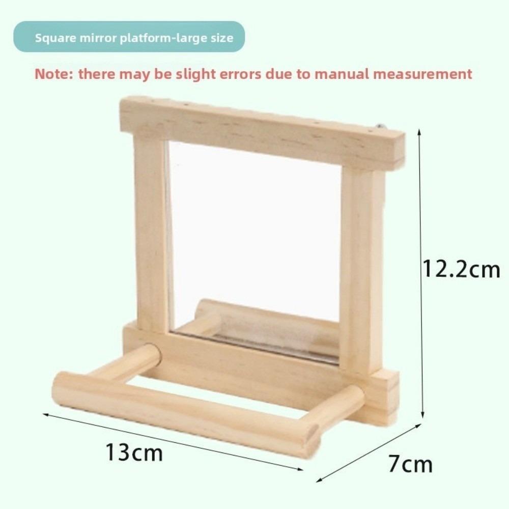 Square Bird Perch Stand Wooden Parrot Toys Creative Branch Perch Rod Stand  Cage Accessories