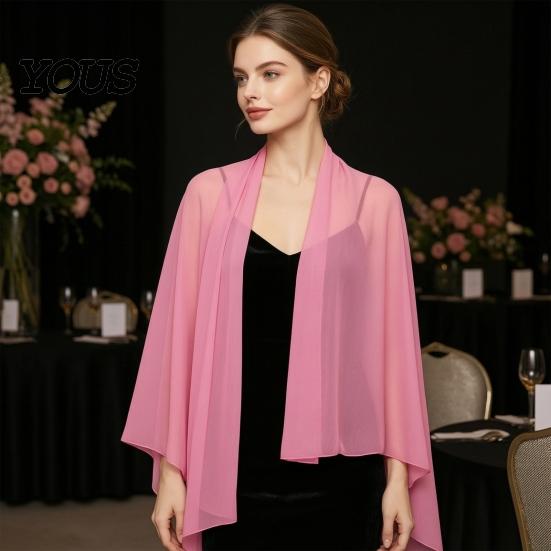 Comoda Coperta per Eventi Speciali Sciarpe e Coprispalle da Donna Abiti da Sera, Foulard da Matrimonio Trasparente Sposa, Sciarpa in Chiffon Morbida Abito Formale Donna, Elegante