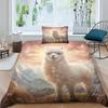 Alpaca 3D Printed Cloud Animal  Duvet Cover Queen Size Cotton Comforter Bedding Set 3 Pcs With Pillowcases For Kids And Adults