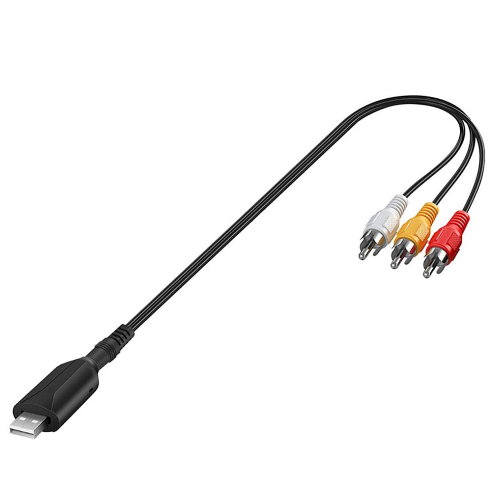 USB 2.0 Male to 3 RCA Male Splitter Wire Audio Video AV Composite Adapter Cable