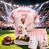 CR7 Ronaldo Numero 7 Tema Calcio Abbigliamento Adulti Bambini Stampa 3D Maglia Pantaloncini Tuta Sportiva Due Pezzi per Tifosi Abbigliamento Bambini