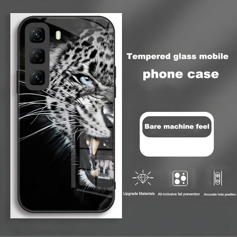 Handyhülle Für Infinix Hot 50 Pro Plus Hülle Harte PC Stoßfeste Abdeckung Gehärtetes Glas Hülle Hot 50 Pro+ Vollständige Schutzhülle Funda