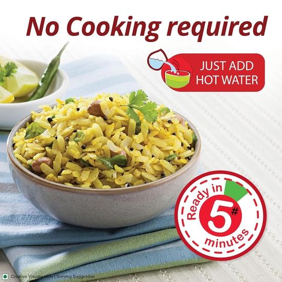 Aashirvaad Instant Khatta Meetha Poha, 60g, Ready To Eat Poha | 5 Mins Instant Breakfast