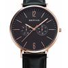 BERING (Bering) Men's & Women's (Unisex) Watch, Black Calf Leather & Black Stainless Steel, with Two Mesh Straps, Rose Gold Sapphire Crystal, Changes,