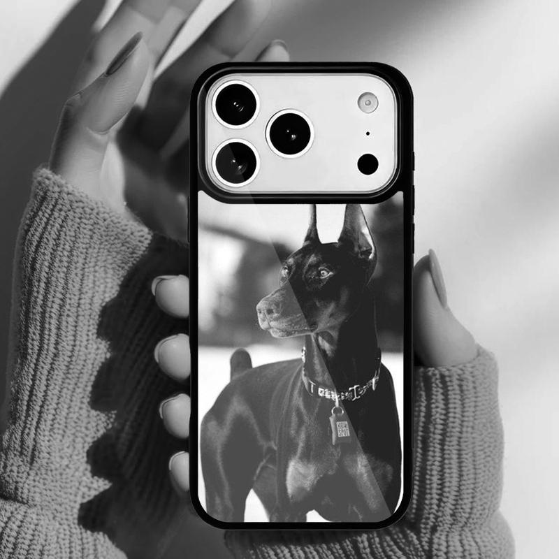 Dobermann Hund Handyhülle für iPhone 17 16 15 14 13 Pro Max Rückabdeckung für 12 11 Pro Hülle
