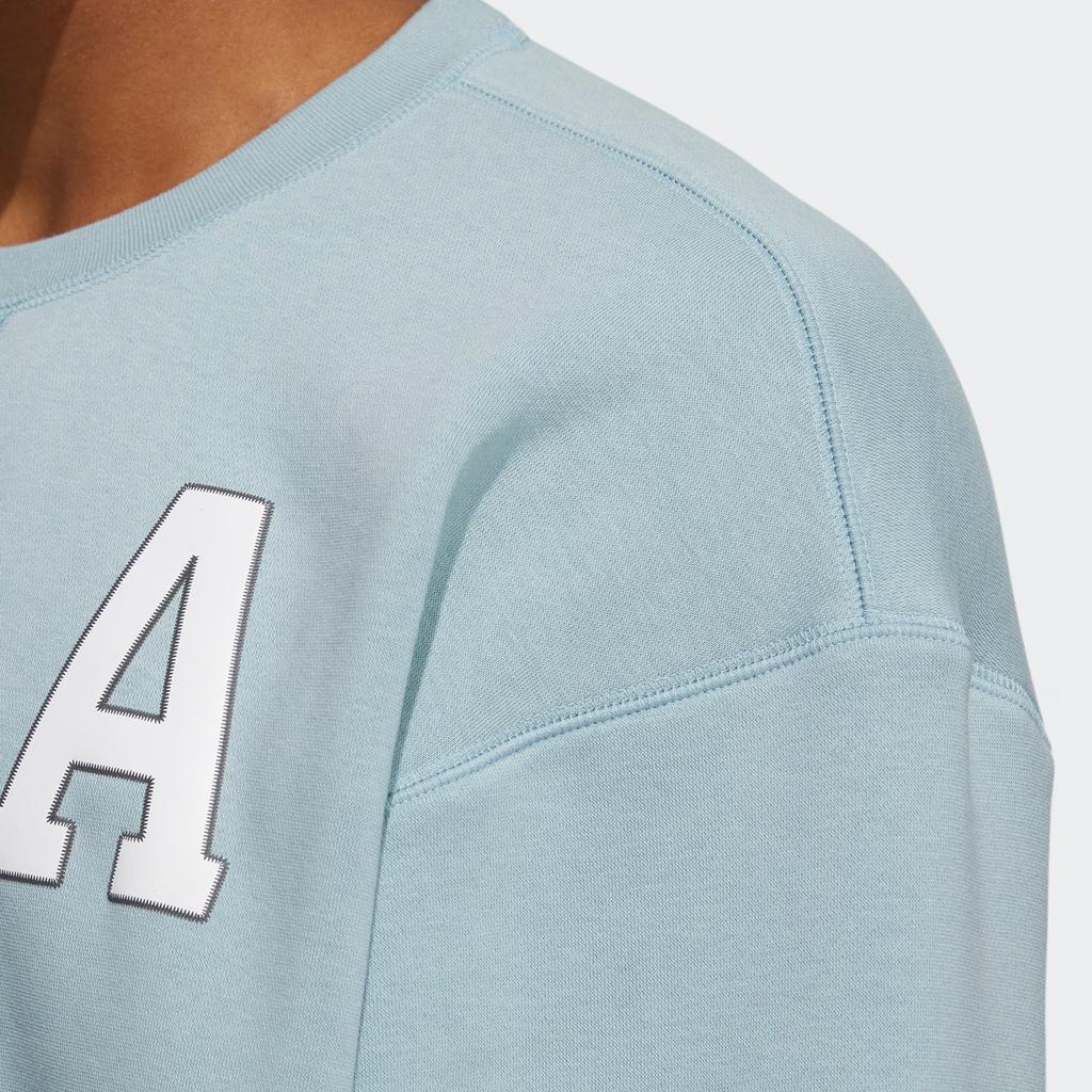 Adidas Logo Print Pattern Round Neck Pullover Sweatshirt Unisex Sweatshirt Blue IB2743