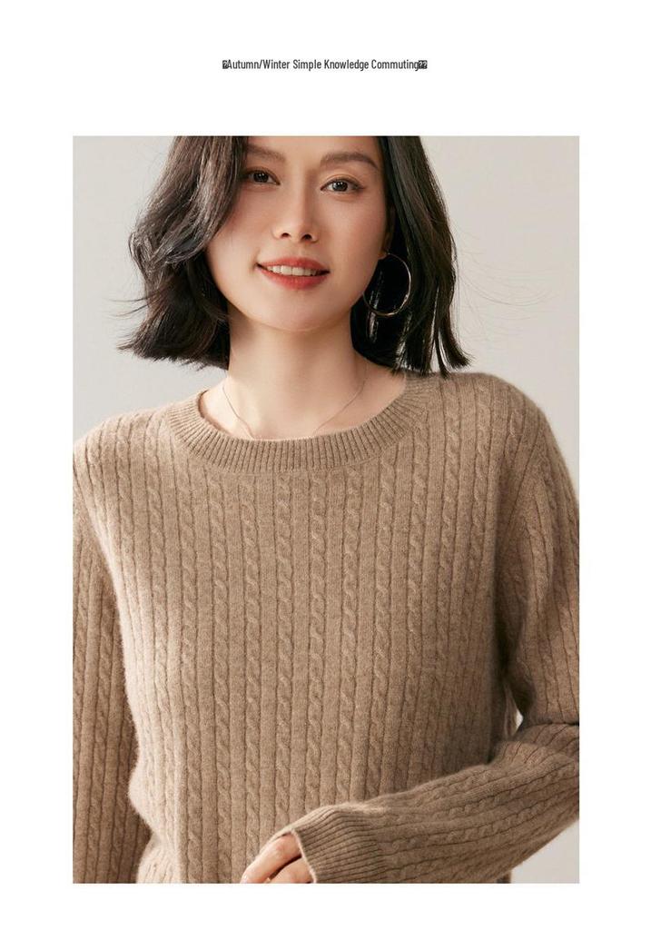 2025 Fall/Winter Women's Round Neck Loose Fit Cashmere Sweater