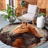 1 Piece Horses Leaning Together Outdoor Round Carpet Floor Mat Doorway Decorative Carpet Outdoor Patio Camping Carpet Living Room Bathroom Bedroom
