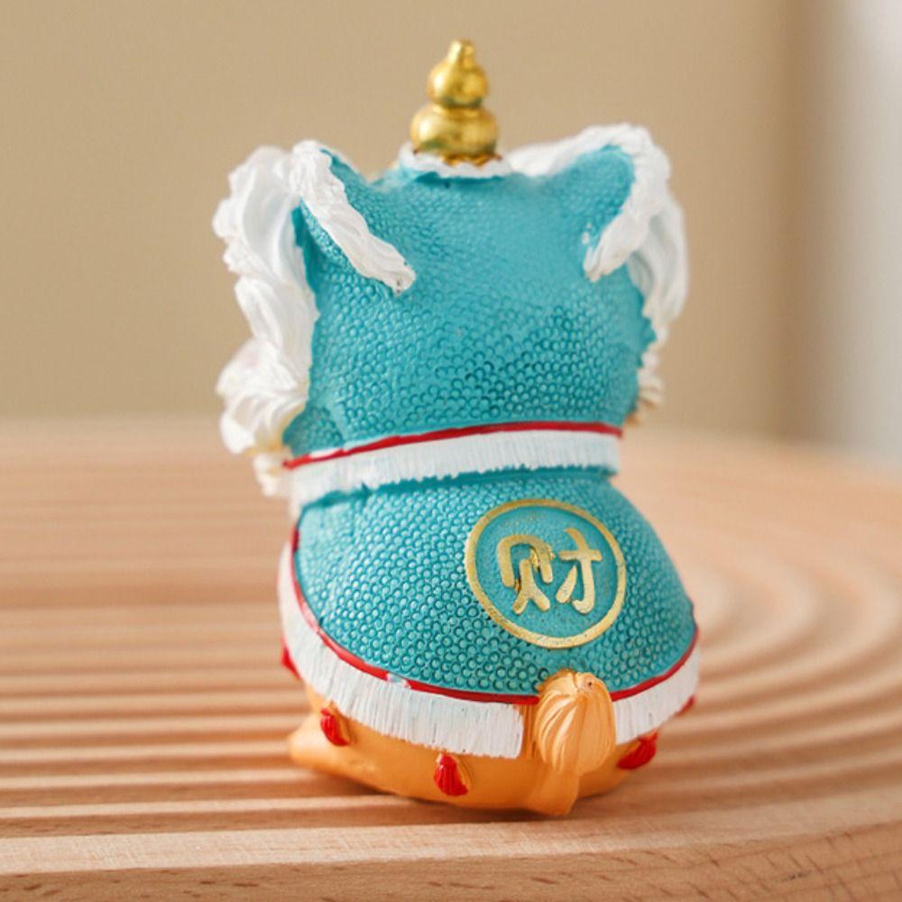 Resin Lion Ornament Cute Miniatures Figurine Sculpture Crafts Tea Pet  Living Room